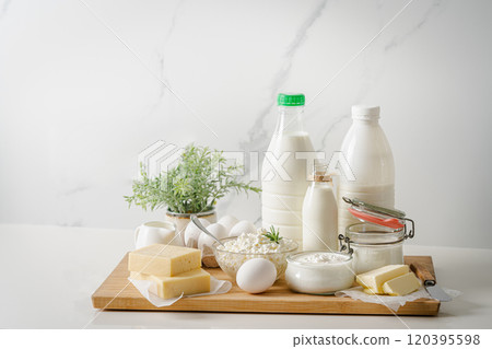 Fresh dairy products 120395598