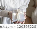 A woman giving a gift 120396228