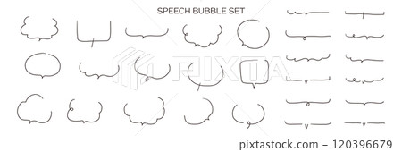 手繪語音氣泡向量插圖集，手寫語音氣泡框 120396679