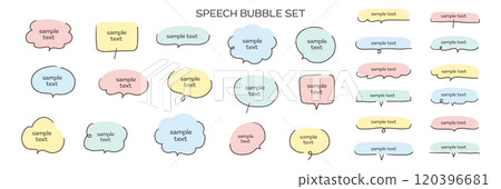 手繪語音氣泡向量插圖集，手寫語音氣泡框 120396681