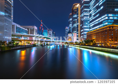 大阪水邊夜景,田野橋 大阪水邊夜景,田野橋 120397105