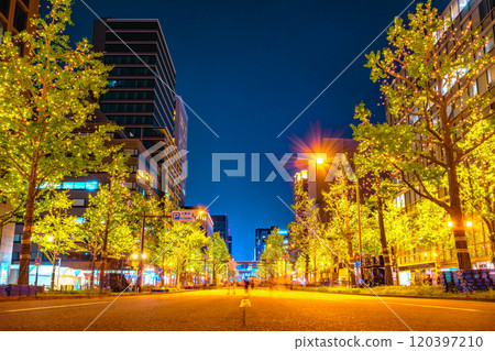 Pedestrianized Midosuji and illuminations Pedestrianized Midosuji and illuminations 120397210