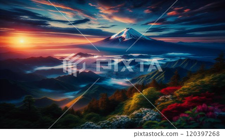 Fuji and the sunrise 120397268