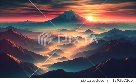 Fuji and the sunrise 120397269