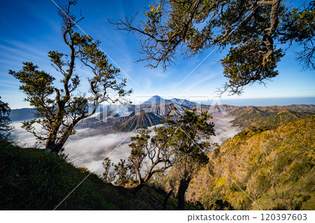 Amazing nature landscape view at East Java, Indonesia. Natural landscape background Amazing nature landscape view at East Java, Indonesia. Natural landscape background 120397603