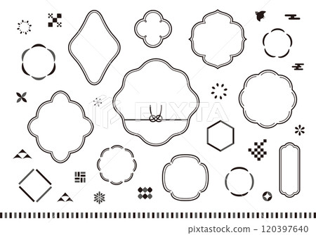 Set of simple Japanese-style frames (monochrome without text) 120397640