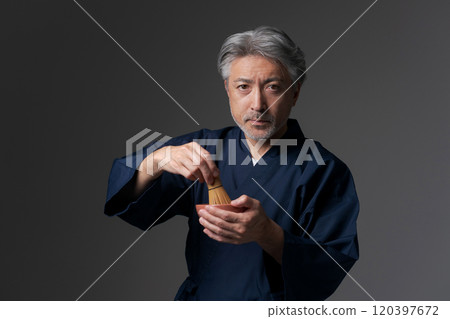Senior man making tea Senior man making tea 120397672