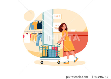 Woman doing shopping Woman doing shopping 120398287