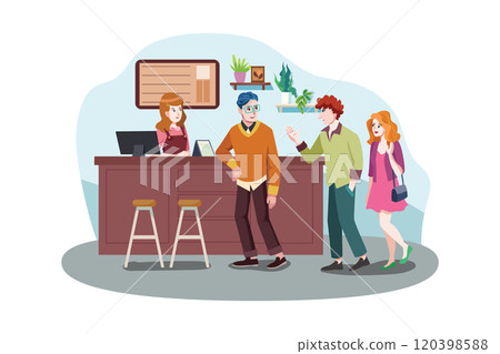 Happy people meeting in coffee shop. Happy people meeting in coffee shop. 120398588