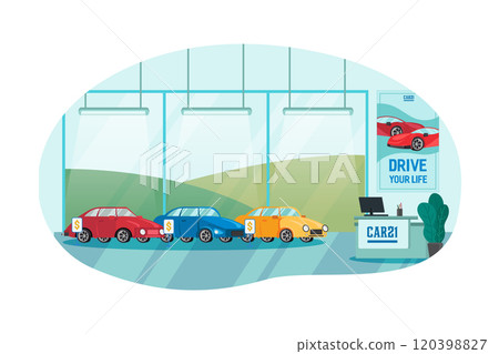 Cars Dealership Center Showroom Interior Cars Dealership Center Showroom Interior 120398827