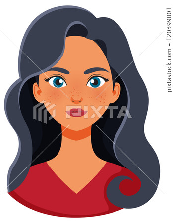 Woman with Long Dark Hair 120399001