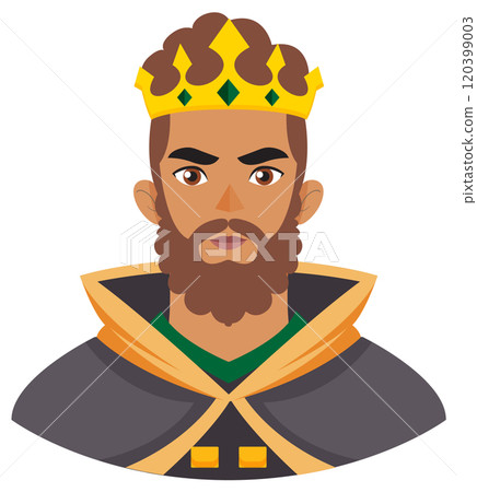 Regal King with Crown Illustration 120399003