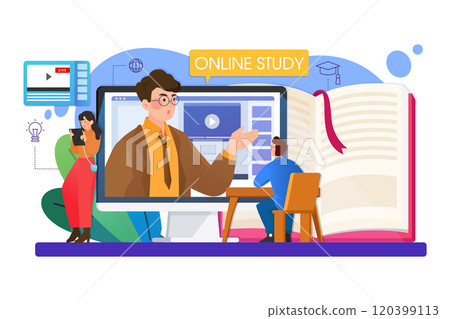 Education concept. Idea of learning and knowledge. Study online Education concept. Idea of learning and knowledge. Study online 120399113