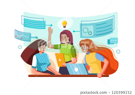 Businesswoman team leader boss stand out 120399152