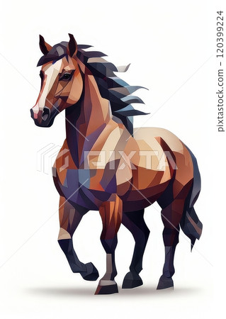 the AI Image Generator, Stunning Geometric Illustration of a Galloping Horse 120399224