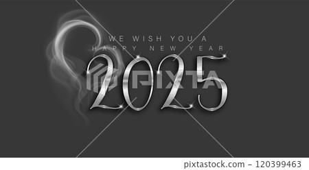 A cheerful New Year 2025 backdrop embellished with a festive and joyful 120399463