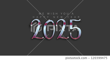 A cheerful New Year 2025 backdrop embellished with a festive and joyful 120399475