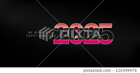 A cheerful New Year 2025 backdrop embellished with a festive and joyful 120399478