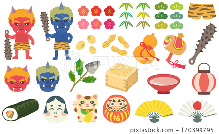 節分插畫集向量素材 120399795