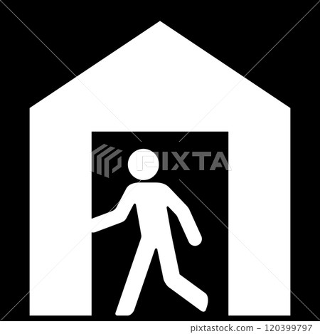 Signs directing people to evacuation shelters 120399797