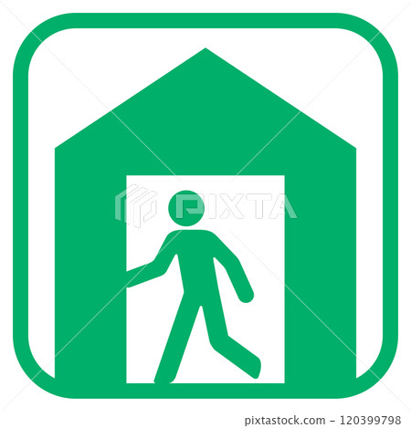 Signs directing people to evacuation shelters Signs directing people to evacuation shelters 120399798