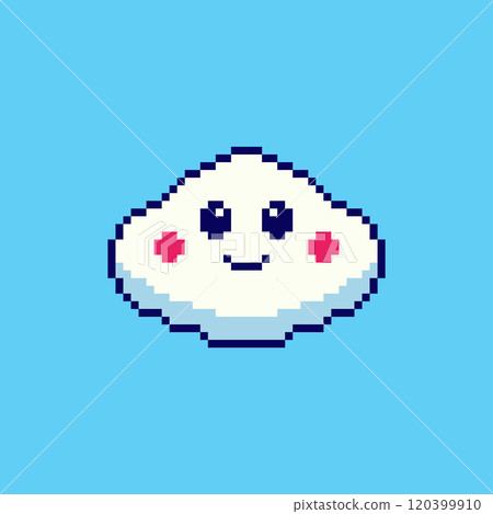 Pixel art Kawaii Cloud game asset design 120399910