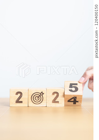 2024 year change to 2025 year block with dartboard icon. Goal, Target, Resolution, strategy, plan, Action, mission, motivation, and New Year start concepts 2024 year change to 2025 year block with dartboard icon. Goal, Target, Resolution, strategy, plan, Action, mission, motivation, and New Year start concepts 120400150