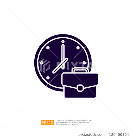 The image features a clock and a briefcase, symbolizing time management and professionalism in a business context. The image features a clock and a briefcase, symbolizing time management and professionalism in a business context. 120400364