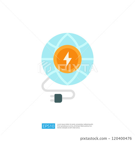 A simple illustration of a solar panel with a lightning bolt symbol, representing energy generation and sustainability. A simple illustration of a solar panel with a lightning bolt symbol, representing energy generation and sustainability. 120400476