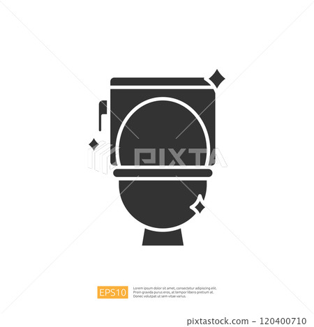 A minimalist graphic representation of a toilet, featuring a clean and shiny design, emphasizing hygiene and sanitation. A minimalist graphic representation of a toilet, featuring a clean and shiny design, emphasizing hygiene and sanitation. 120400710