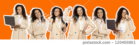 Creative design on the topic of women's work and career growth. Creative design on the topic of women's work and career growth. 120400861