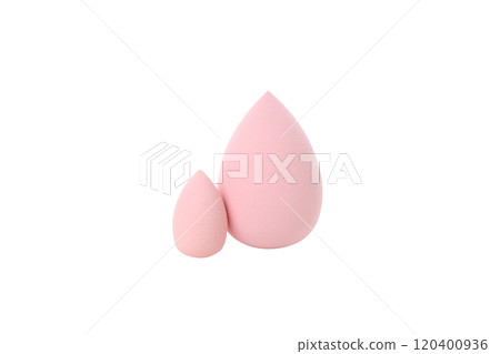 PNG,Multicolored makeup sponges, isolated on white background 120400936