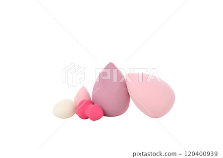 PNG,Multicolored makeup sponges, isolated on white background PNG,Multicolored makeup sponges, isolated on white background 120400939