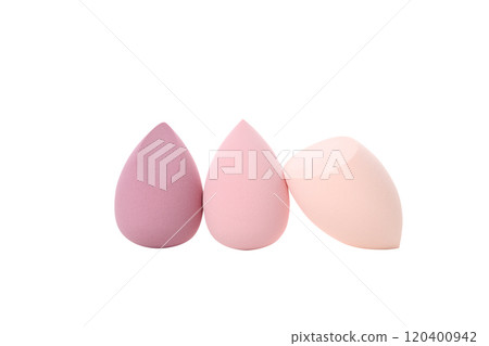 PNG,Multicolored makeup sponges, isolated on white background PNG,Multicolored makeup sponges, isolated on white background 120400942