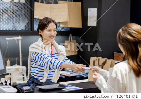 Apparel store checkout scene 120401471