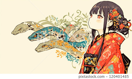 [Landscape/Wallpaper] Snake and Kimono 120401485