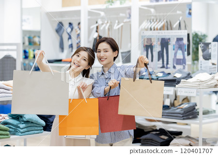Woman satisfied with explosive shopping 120401707
