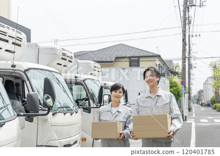young woman delivering young woman delivering 120401785