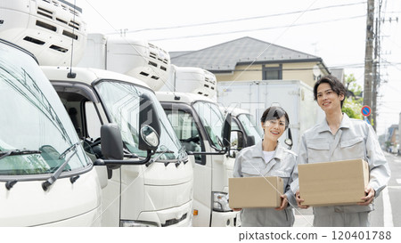 young woman delivering young woman delivering 120401788