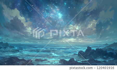 [風景/壁紙] 大海和星空 120401916