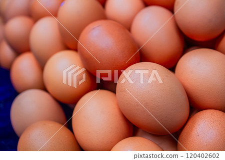 Eggs for sale at market in Bangkok. 120402602