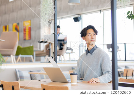 A man working in a designer's office A man working in a designer's office 120402660
