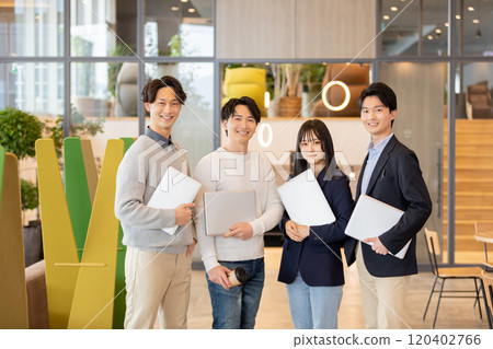 Men and women working in a fashionable designer's office Men and women working in a fashionable designer's office 120402766