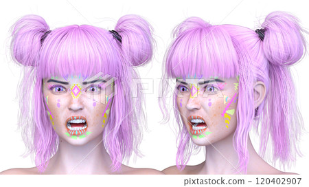 Close-up of a woman's face 120402907