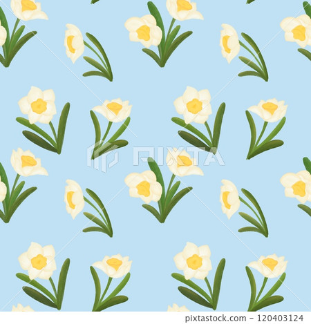 seamless pattern with Narcissus is the birth flower of December. seamless pattern with Narcissus is the birth flower of December. 120403124