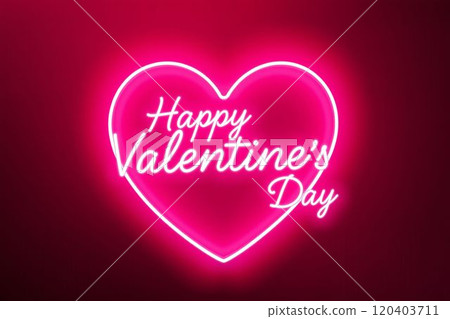 心形霓虹燈情人節藝術 120403711