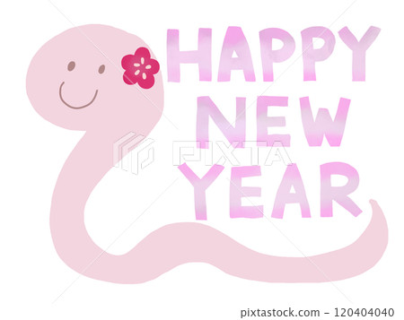 新年卡片/可愛的粉紅蛇插畫素材2 新年卡片/可愛的粉紅蛇插畫素材2 120404040