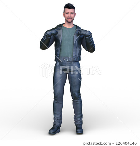 man wearing a leather jacket 120404140