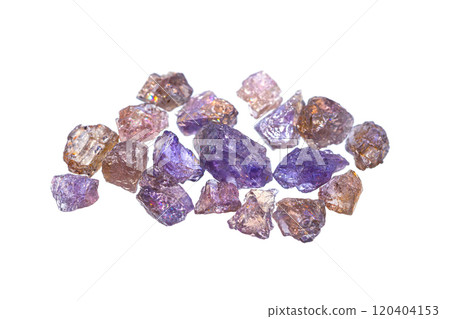 Tanzanite gemstone on white background Tanzanite gemstone on white background 120404153
