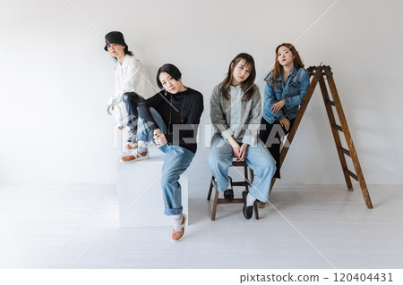 Generation Z male and female group Generation Z male and female group 120404431